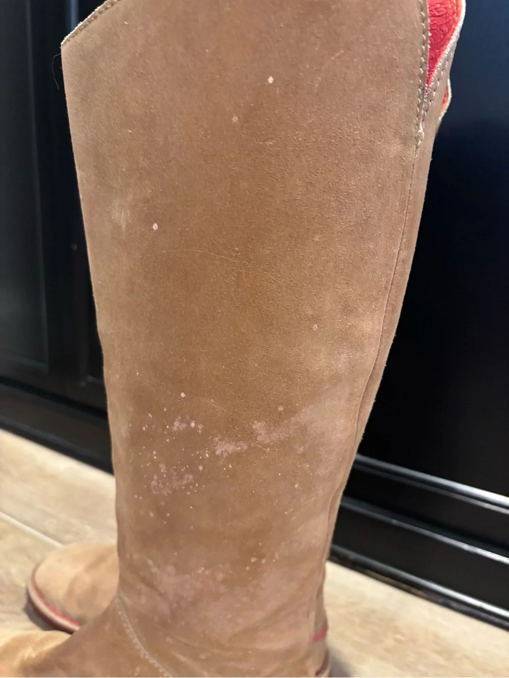 Beautiful Rare Camper Suede Zip Knee-High Boots Tan Red Portugal Women’s 5.5